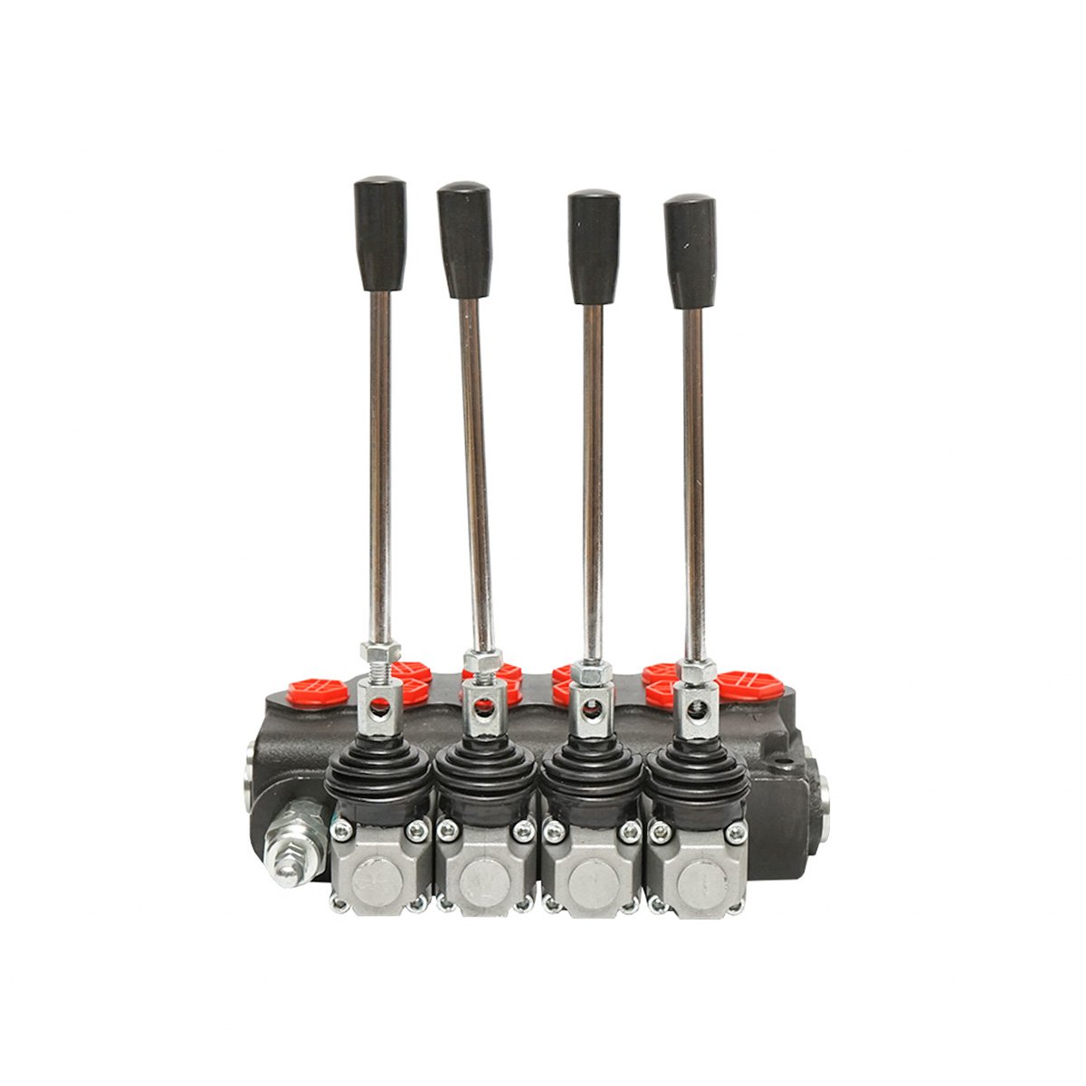 Distribuitor hidraulic cu 4 manete supapa de siguranta SD11 debit 80L/min levier si reductie -15 /+80 Breckner Germany